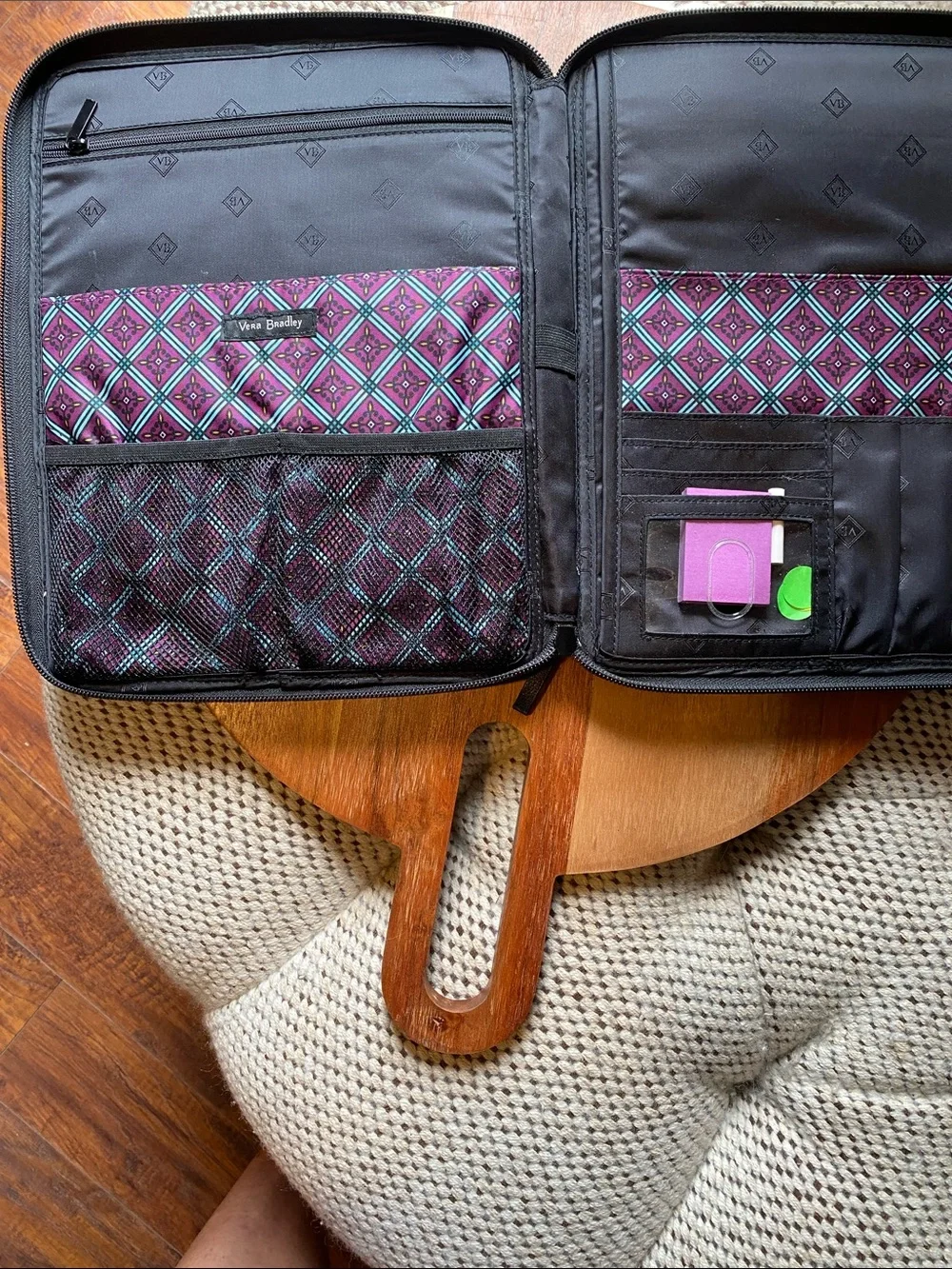 Vera Bradley Black Floral Quilted Laptop Sleeve